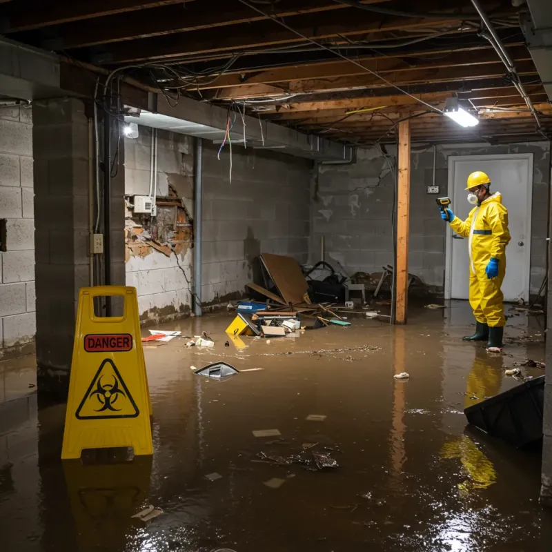 Flooded Basement Electrical Hazard in Goshen, AR Property